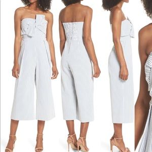 Strapless Searsucker Cropped Jumpsuit - Chelsea28